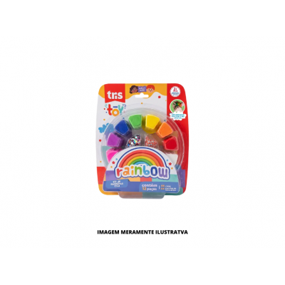 KIT MASSA MOD - TRIS - RAINBOW TOY CART 12UN